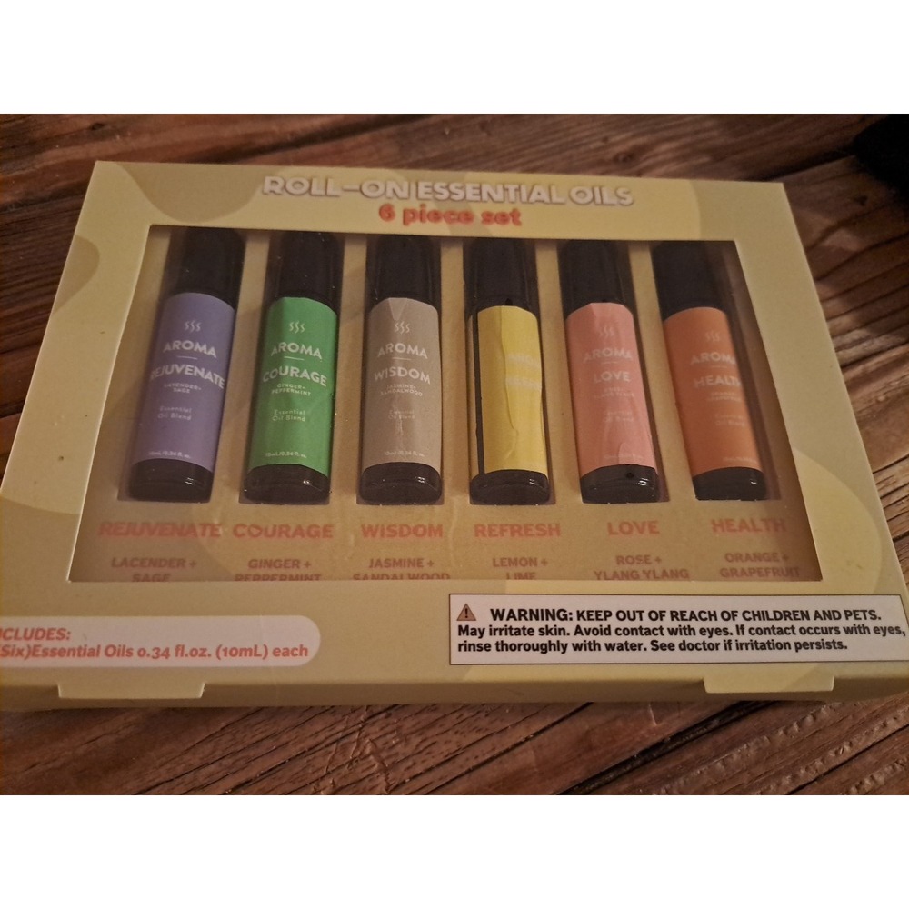 Essential Oils Roll On GIFT Set Of 6. Unisex, For Stress Relief, Relaxing, 10ML